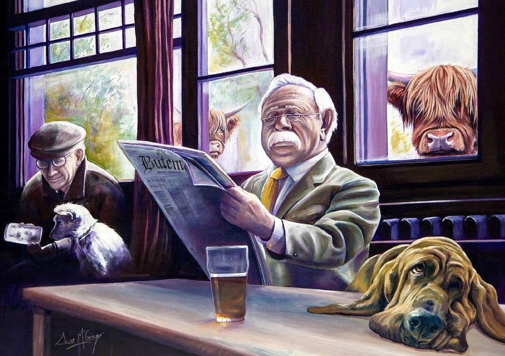Colonel, Clyde & Two Coos by Scott McGregor