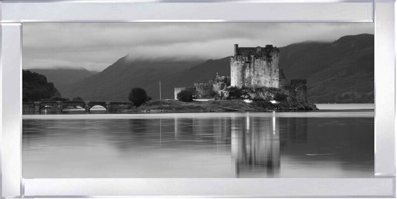 Eilean Donan Castle Evening Reflections - Black and White