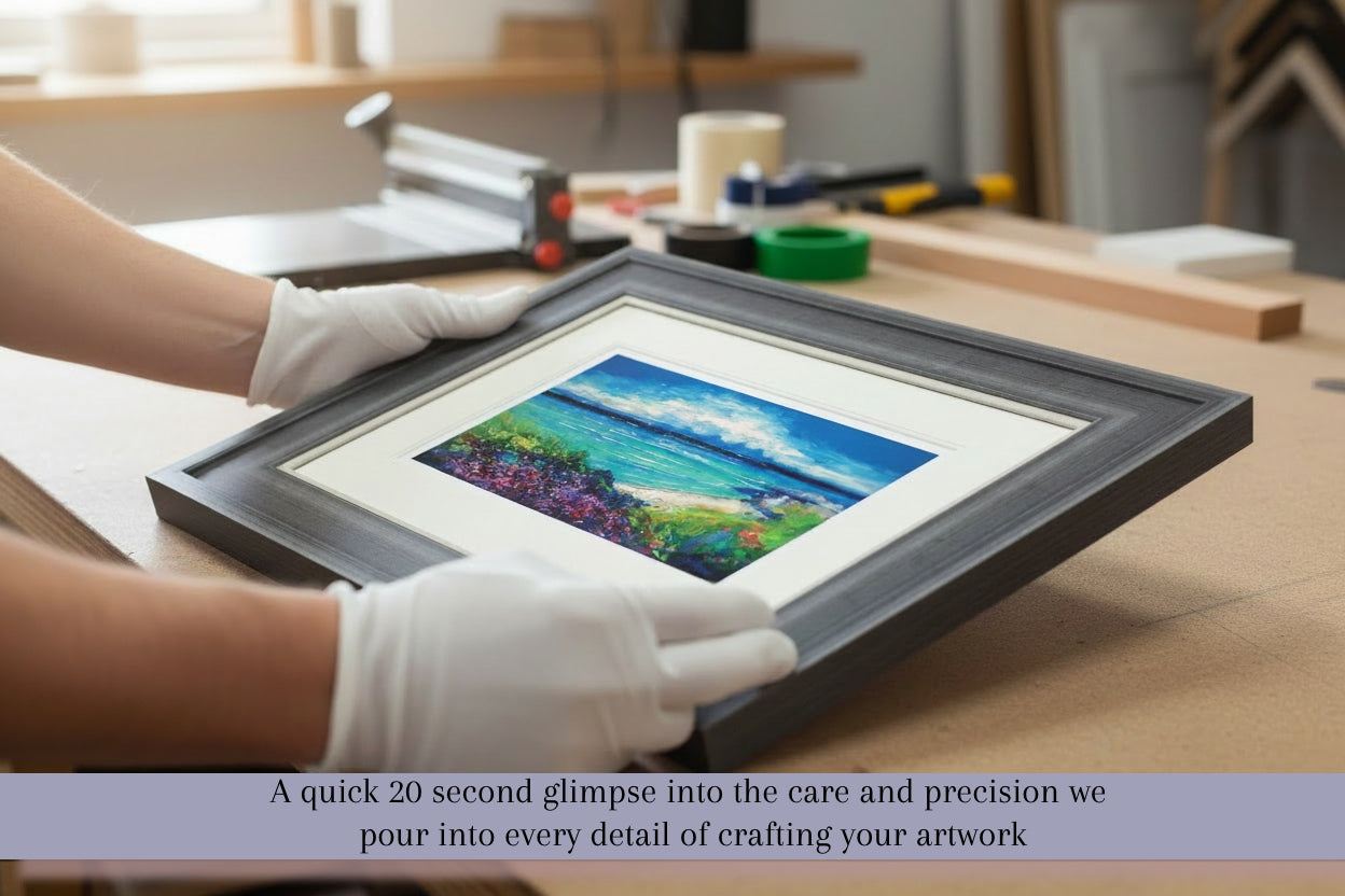 Load video: How Your Artwork Is Professionally Famed (Only 21 Seconds)