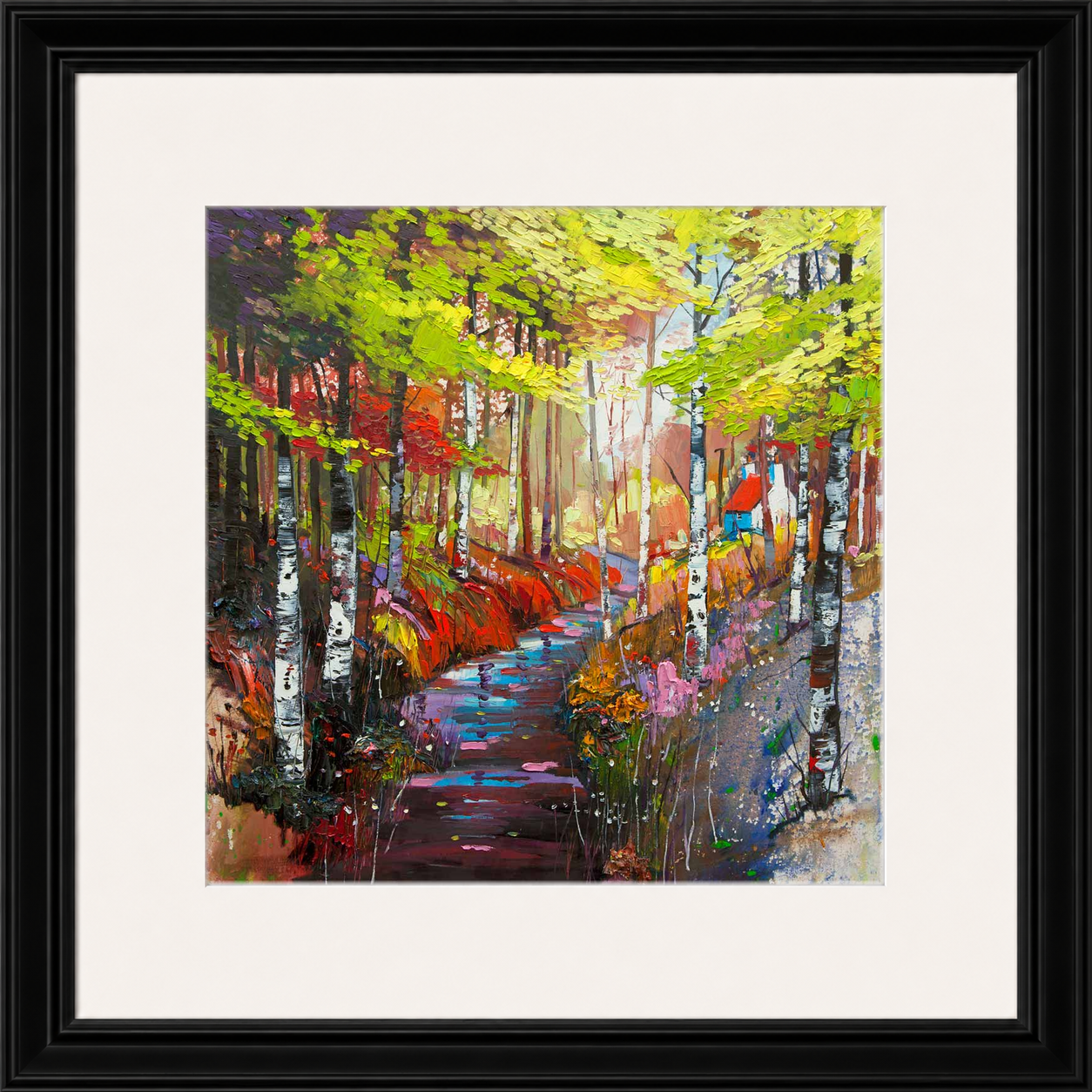 The Ghillie's Cottage by Daniel Campbell Framed Wall Art Print - Framed Large Overall Size 71cm x 71cm - Black