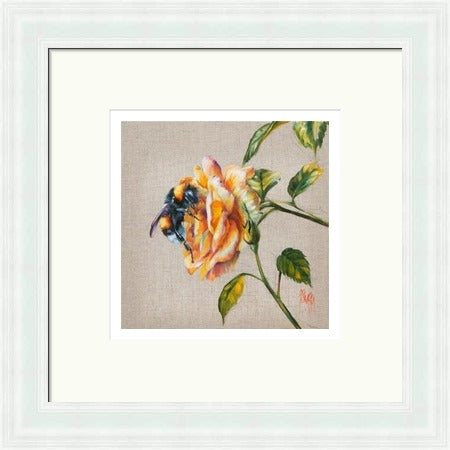 Briar Rose Bee on Rose Art Print (limited edition) by Georgina McMaster