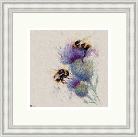 Bees on Thistle by Jane Bannon