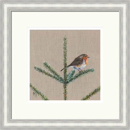 The First Noel Robin on Fir Tree (Limited Edition) by Georgina McMaster