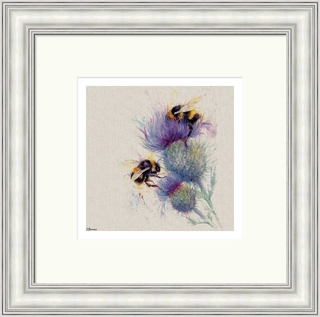 Bees on Thistle by Jane Bannon