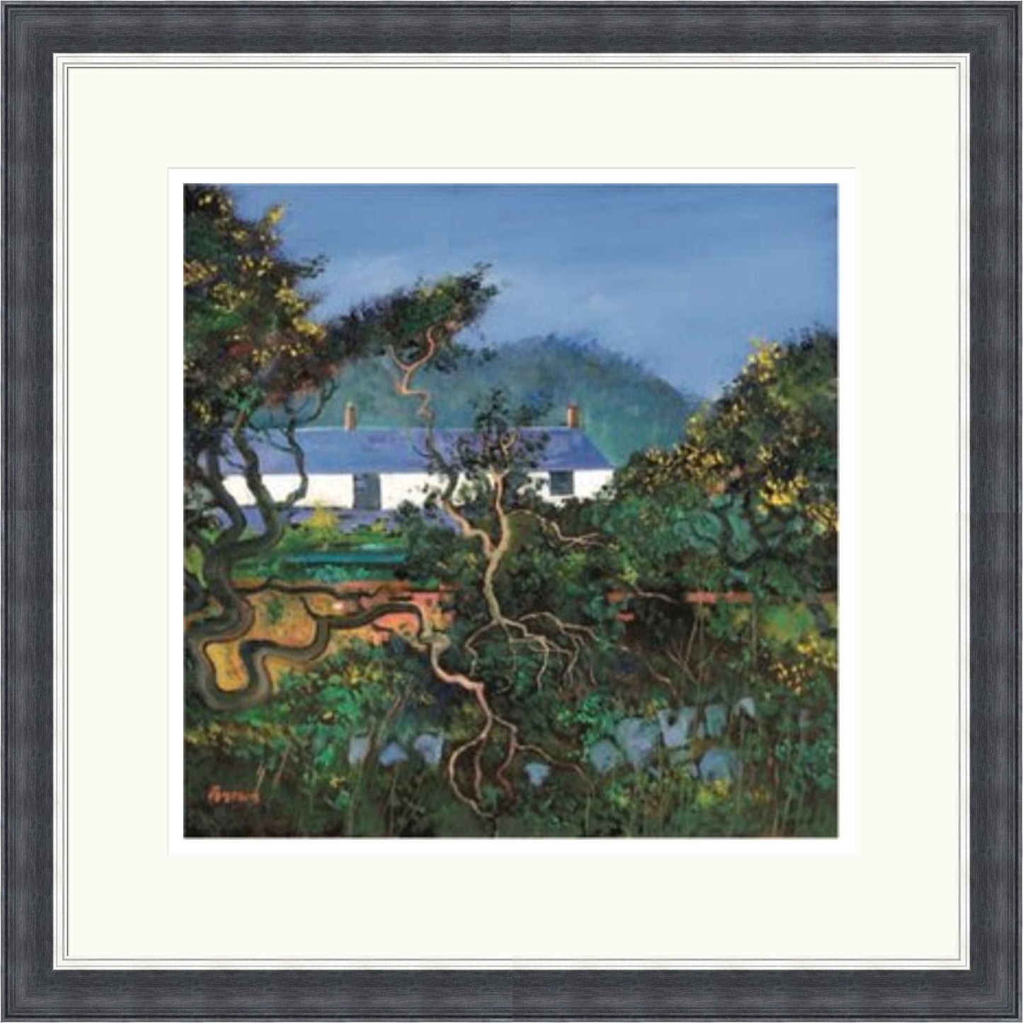 Last One - Cottages with Gorse Bushes (Signed Limited Edition) by Davy Brown