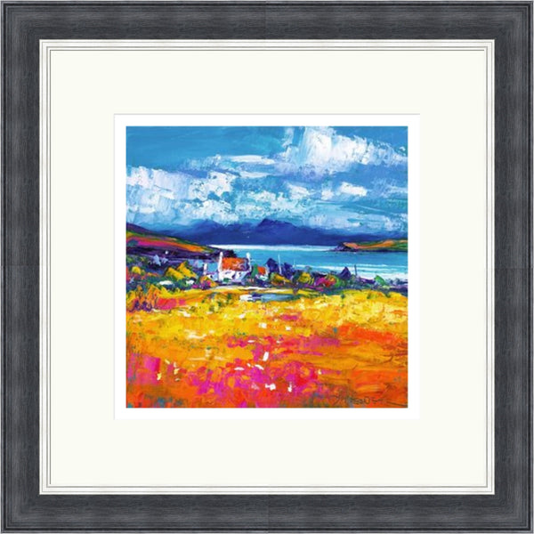 Croft at Duirinish with Cuillins  by Jean Feeney