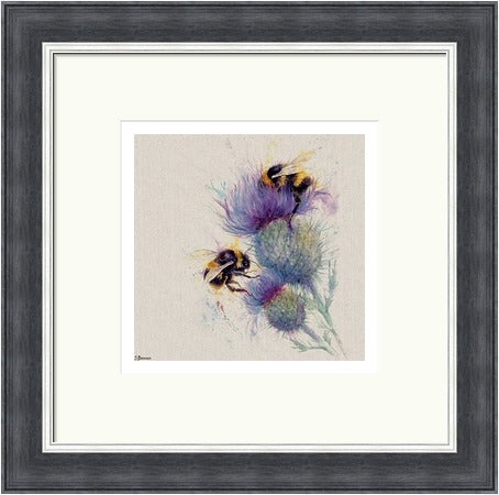 Bees on Thistle by Jane Bannon