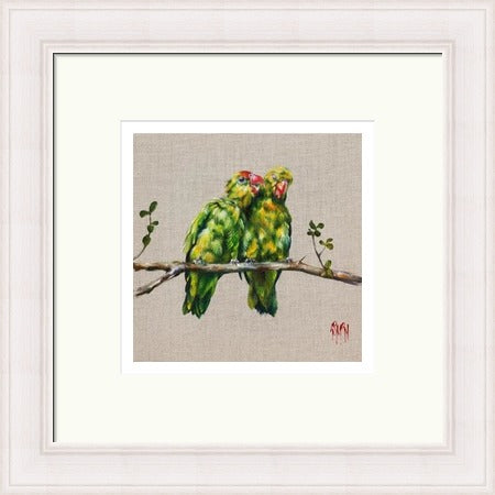 Loved up Parrots Art Print Limited Edition by Georgina McMaster