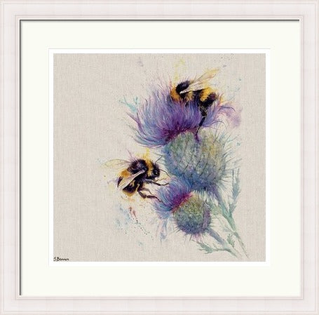 Bees on Thistle by Jane Bannon