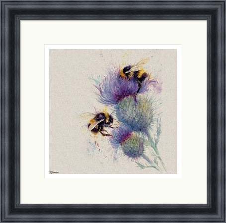 Bees on Thistle by Jane Bannon