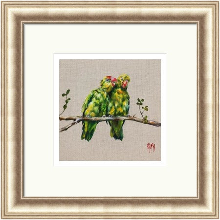 Loved up Parrots Art Print Limited Edition by Georgina McMaster