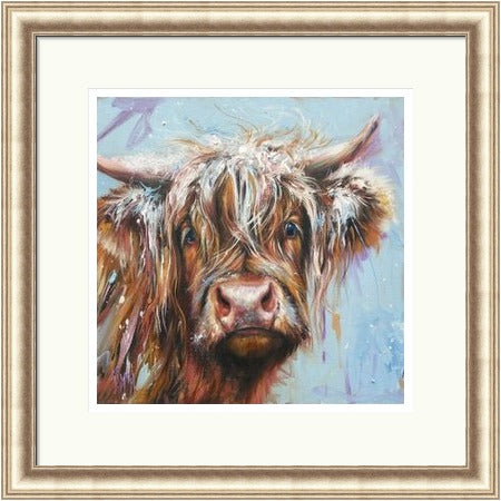 Snow Kissed Highland Cow Art Print (Limited Edition) by Georgina McMaster