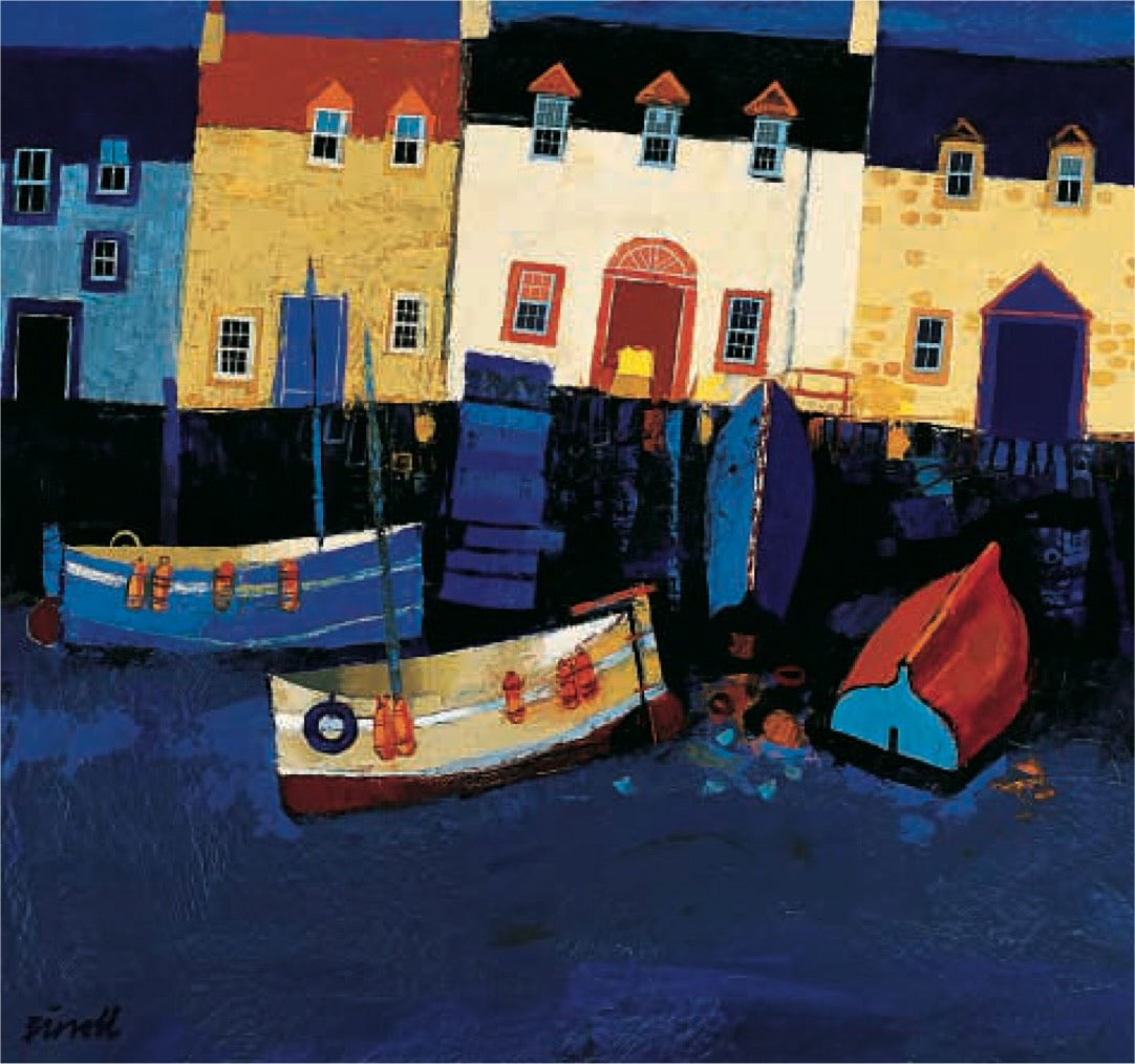 Boats and Tarry wall (Limited Edition) by George Birrell