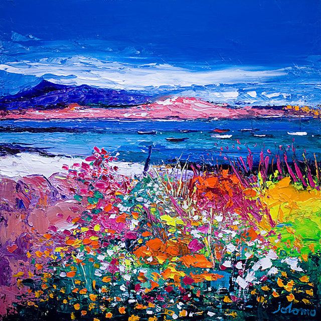 Front Gardens and the Moorings, Iona by Jolomo - floral artwork framed wall art print, product image 2