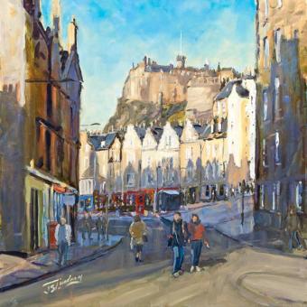 Good Morning Grassmarket, Edinburgh by James Somerville Lindsay