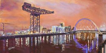 Evening Glow Clydeside, Glasgow by James Somerville Lindsay