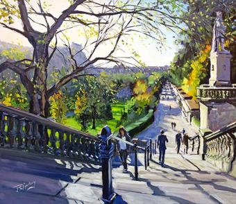 Autumn Afternoon, Princes Street Gardens, Edinburgh by James Somerville Lindsay