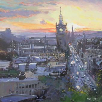 Sunset on the City, Edinburgh by James Somerville Lindsay