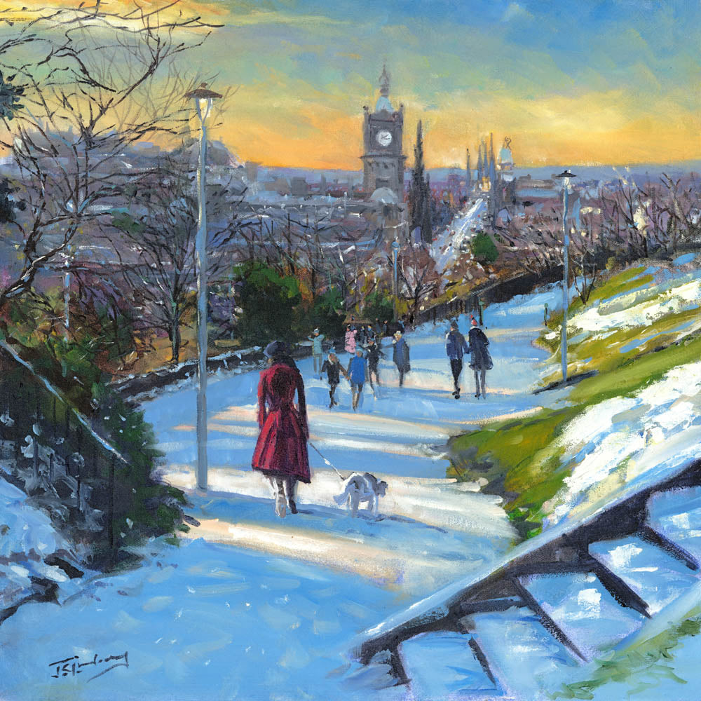 Winter on Calton Hill, Edinburgh by James Somerville Lindsay