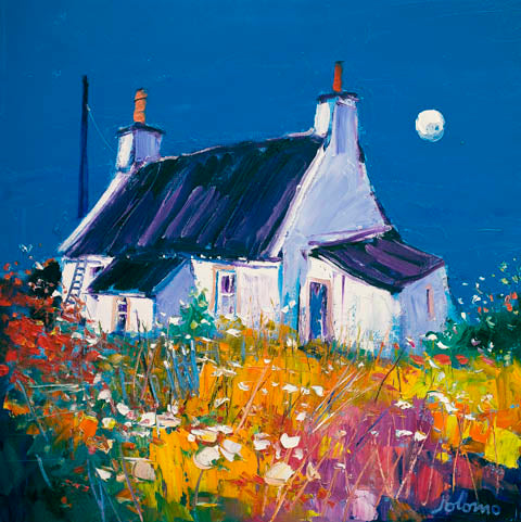 Croft and Moon, Isle of Gigha Signed Limited Edition by John Lowrie Morrison (JOLOMO)