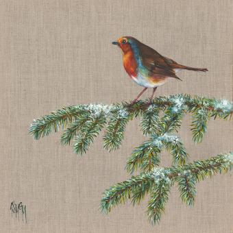 Joy to the World Robin Art Print by Georgina McMaster