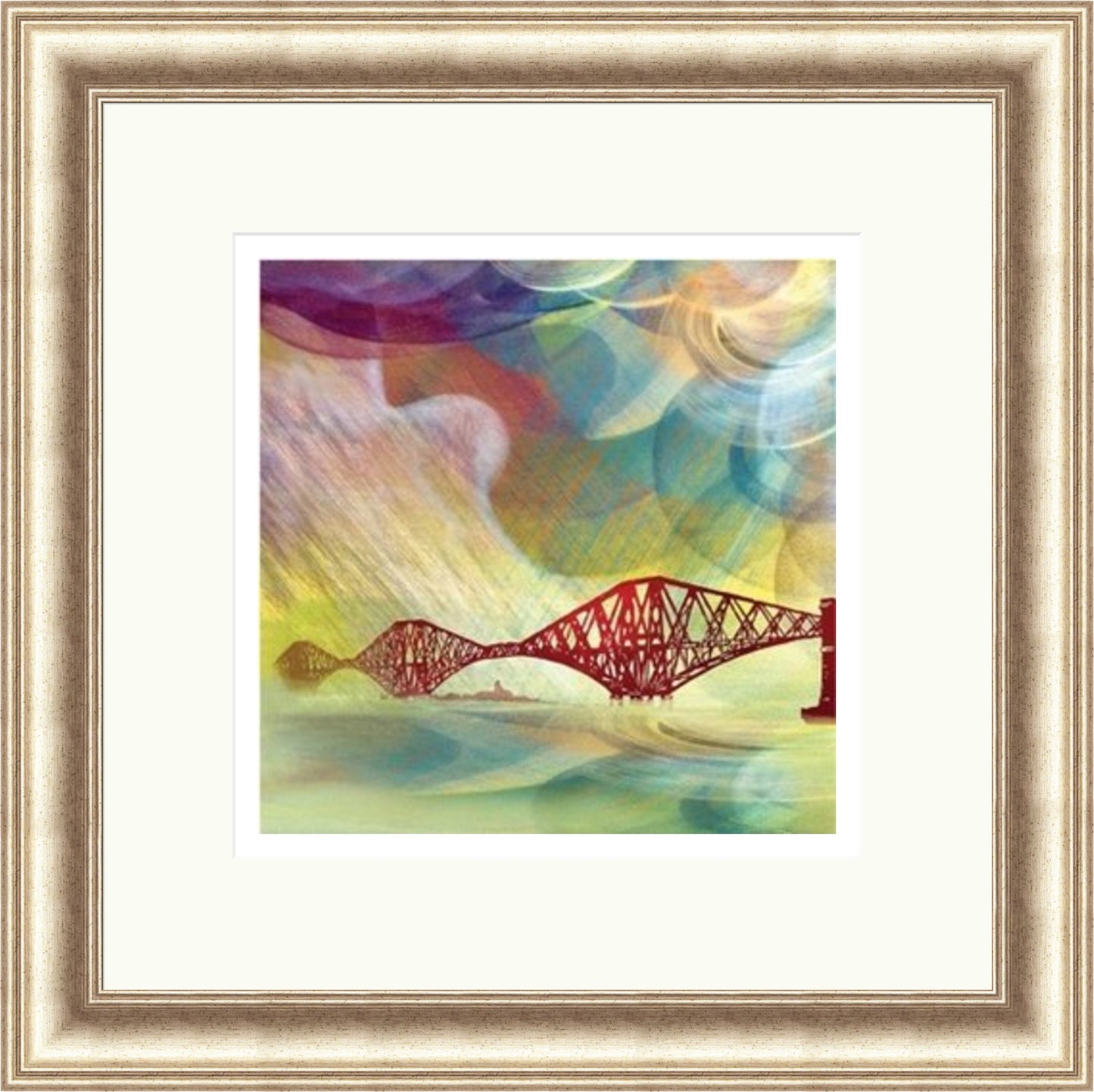 Tartan Skies Over Forth Rail Bridge by Esther Cohen