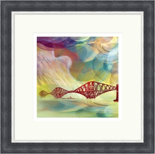 Tartan Skies Over Forth Rail Bridge by Esther Cohen