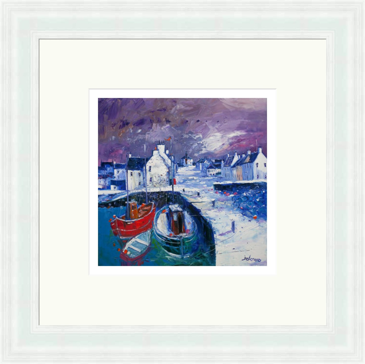Snowstorm on the Round Kirk, Bowmore, Islay by John Lowrie Morrison (JOLOMO)