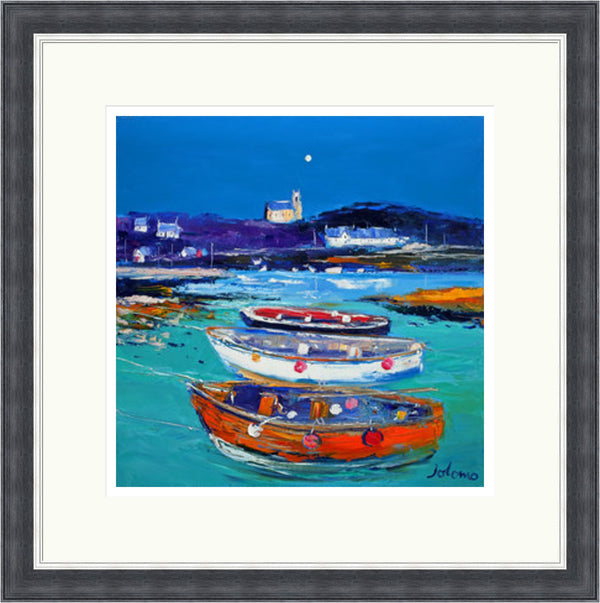 Church and Boats, Arinagour, Isle of Coll by John Lowrie Morrison (Jolomo)