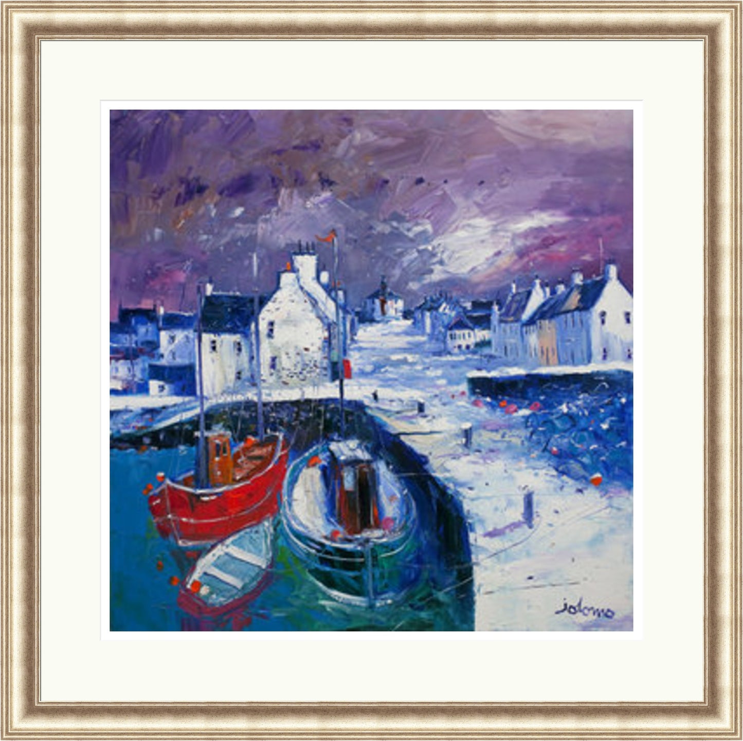 Snowstorm on the Round Kirk, Bowmore, Islay by John Lowrie Morrison (JOLOMO)