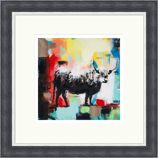 Urban Adventure II by Garry Brander framed wall art print showing a second vibrant city-inspired composition with layered forms and a dynamic urban feel