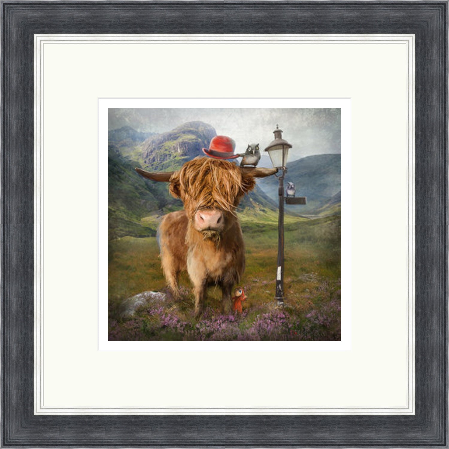 Highland Cow by Matylda Konecka framed wall art print