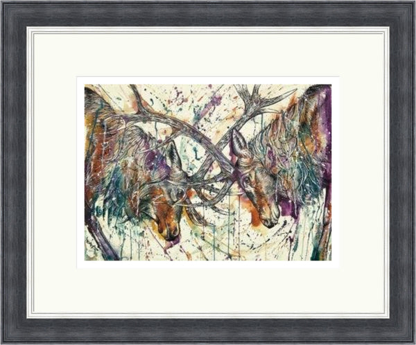 The Clash Stags Art Print by Tori Ratcliffe