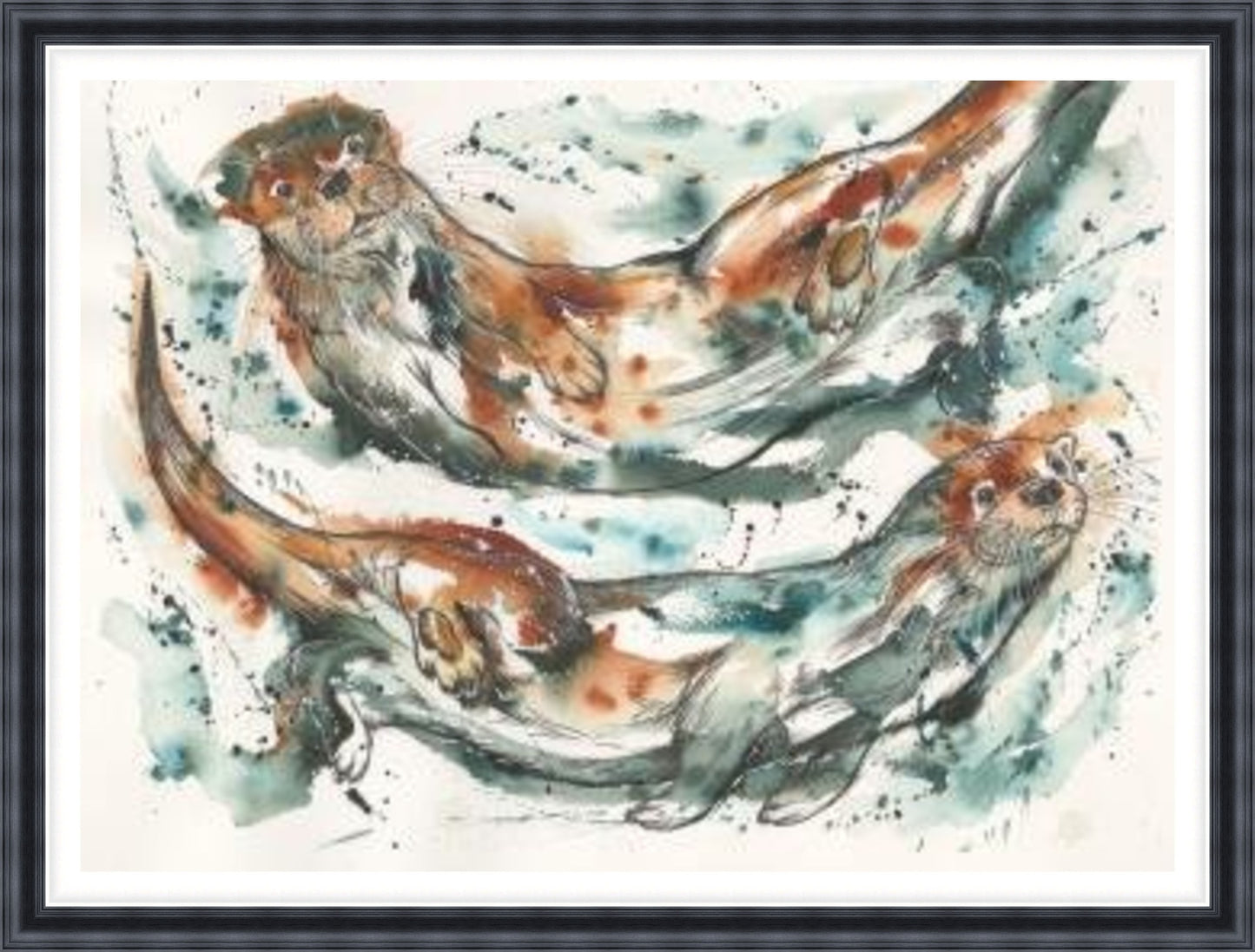Just the Two of Us Otters Art Print by Tori Ratcliffe