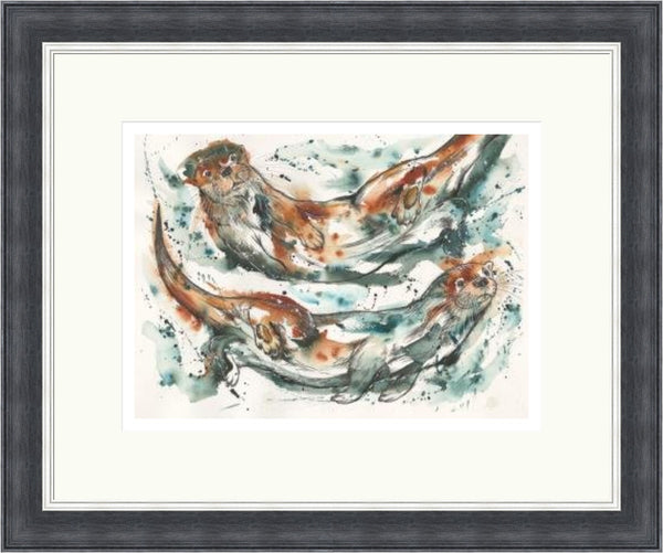Just the Two of Us Otters Art Print by Tori Ratcliffe
