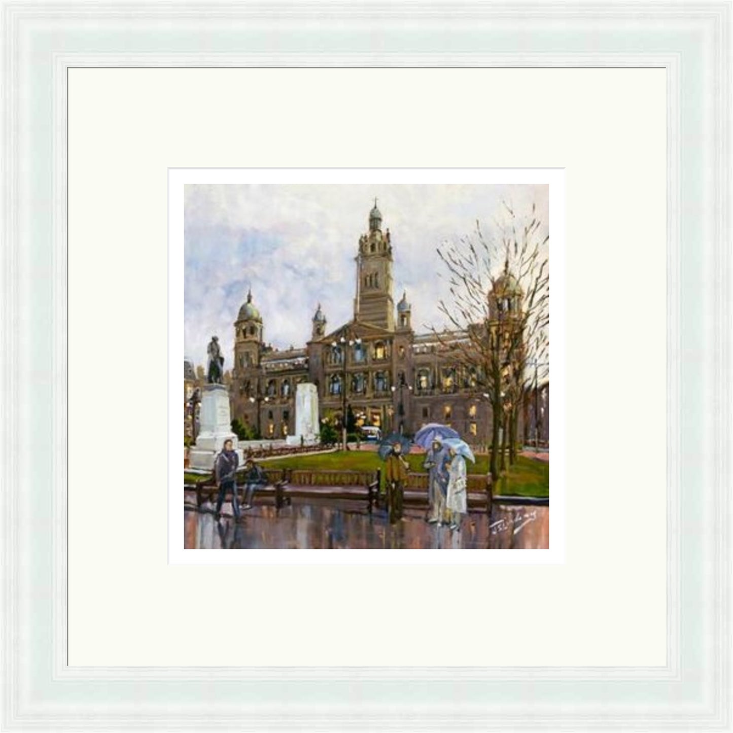 Rainy Day, George Square Glasgow by James Somerville Lindsay