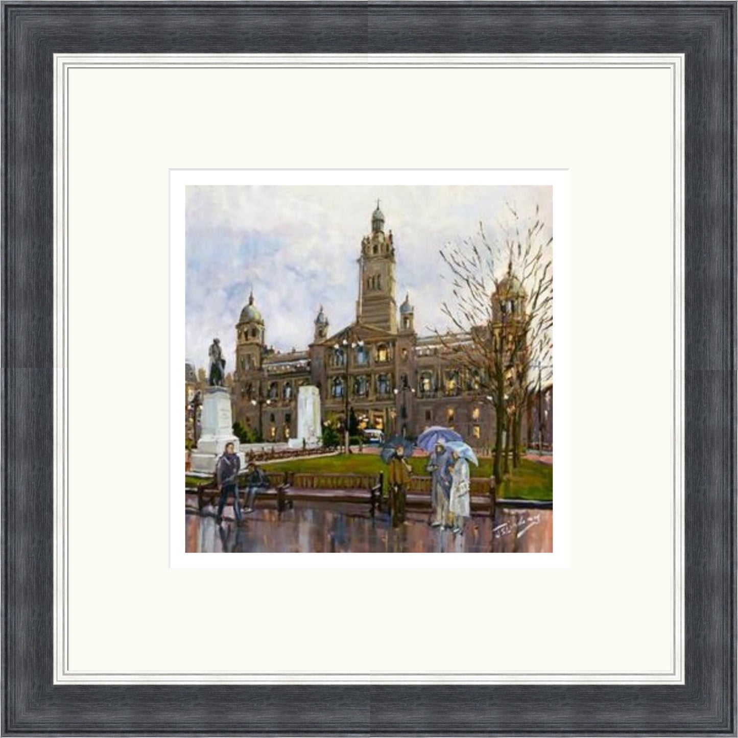 Rainy Day, George Square Glasgow by James Somerville Lindsay