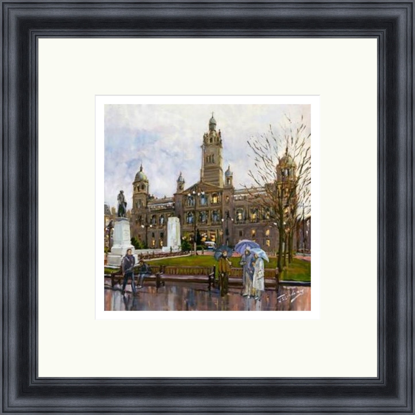 Rainy Day, George Square Glasgow by James Somerville Lindsay