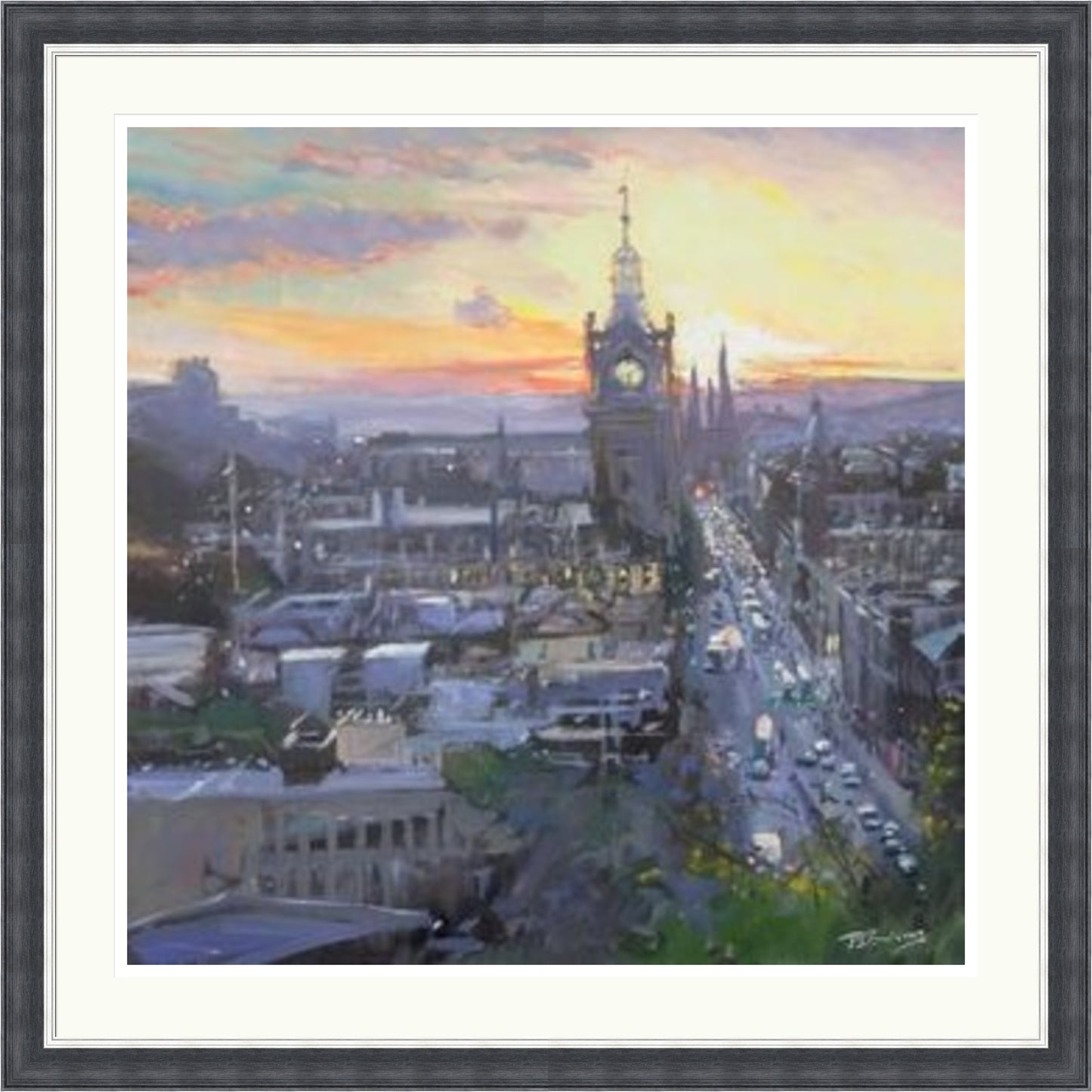 Sunset on the City, Edinburgh by James Somerville Lindsay