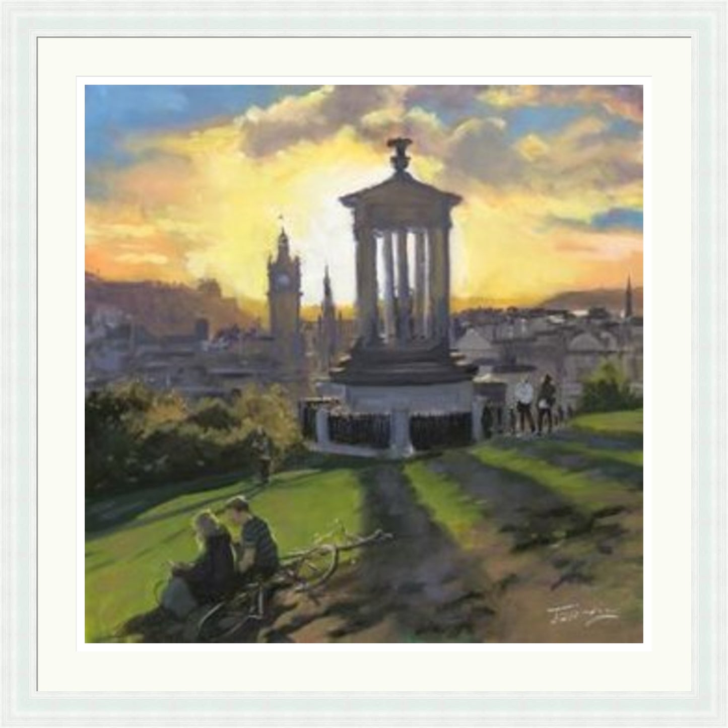 Sunset on Calton Hill, Edinburgh by James Somerville Lindsay