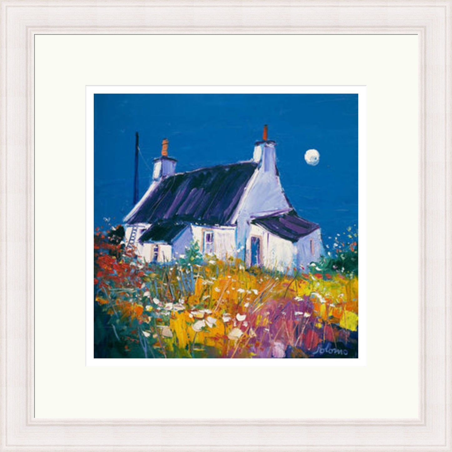 Croft and Moon, Isle of Gigha Signed Limited Edition by John Lowrie Morrison (JOLOMO)