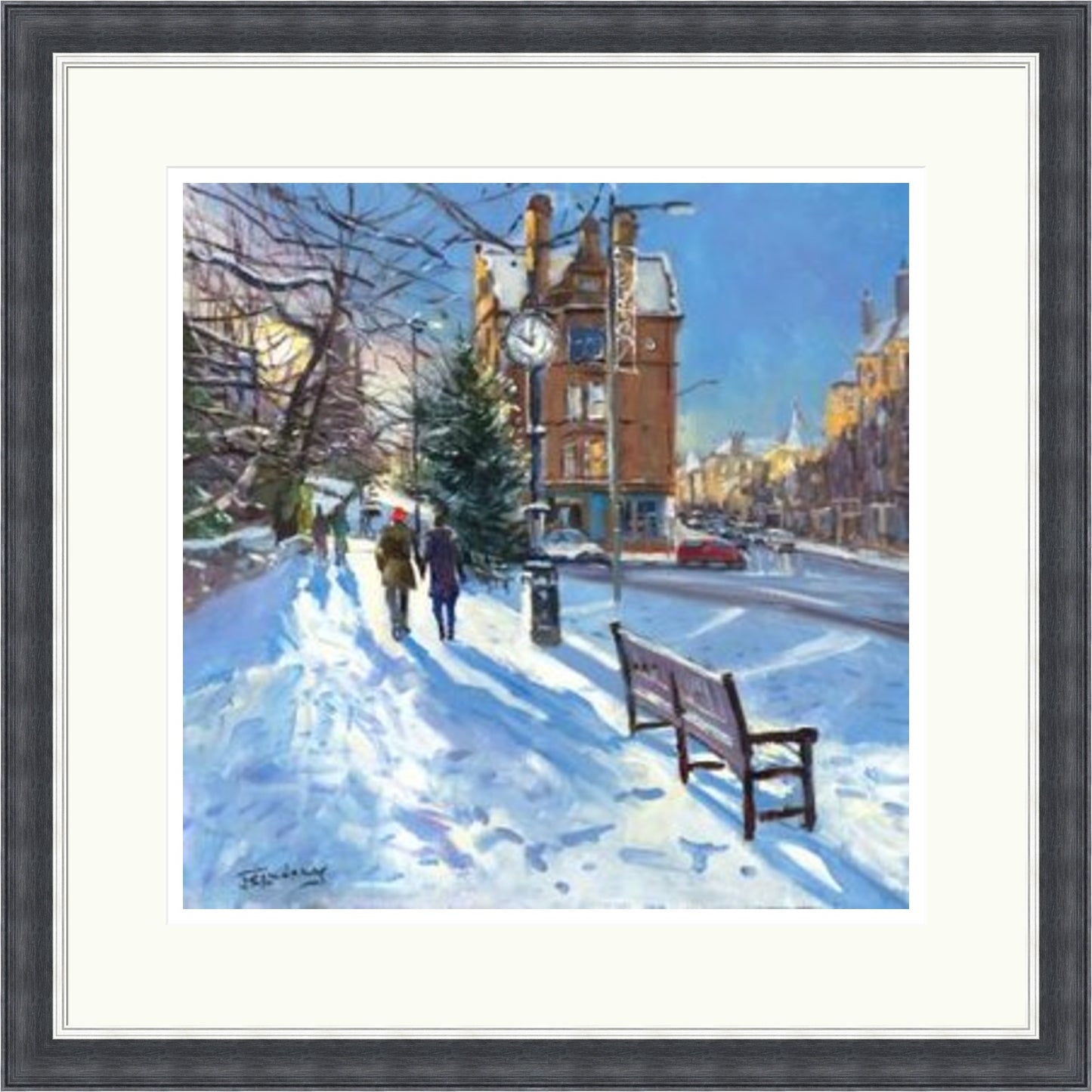 A Winter Walk, Morningside Road, Edinburgh by James Somerville Lindsay