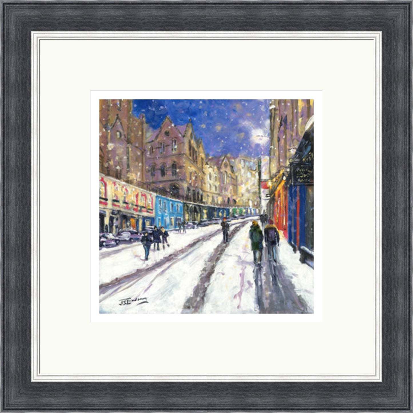 Heavy Snowfall, Victoria Street Edinburgh by James Somerville Lindsay