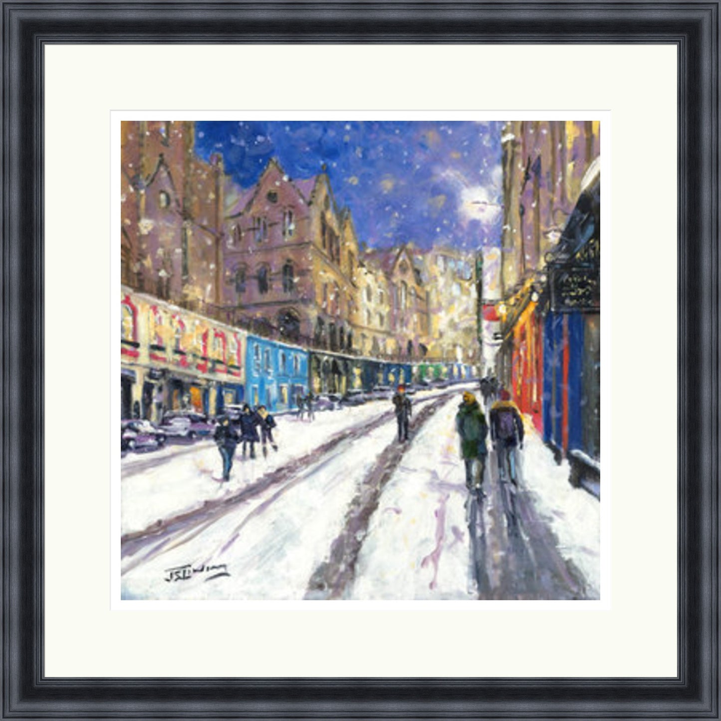Heavy Snowfall, Victoria Street Edinburgh by James Somerville Lindsay
