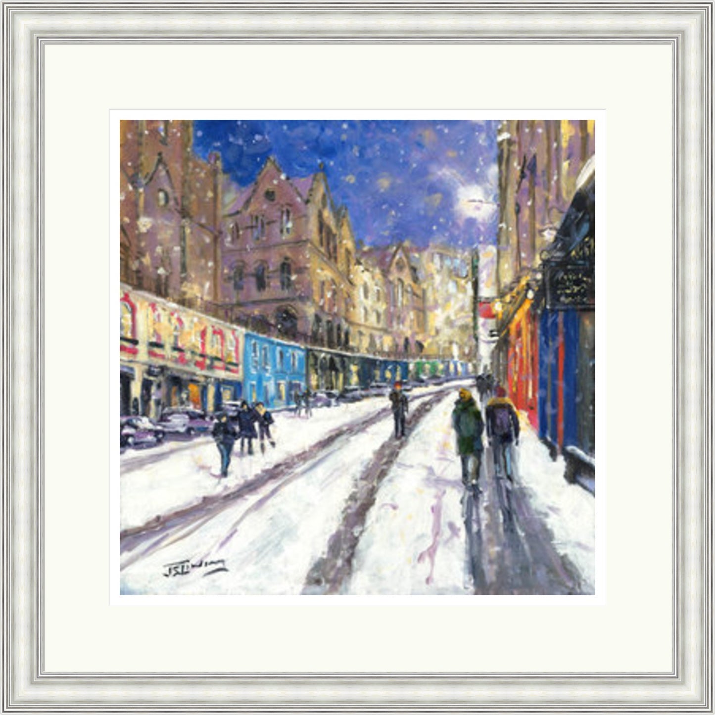 Heavy Snowfall, Victoria Street Edinburgh by James Somerville Lindsay