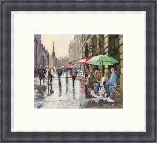 Rainy Day on the Royal Mile, Edinburgh by James Somerville Lindsay