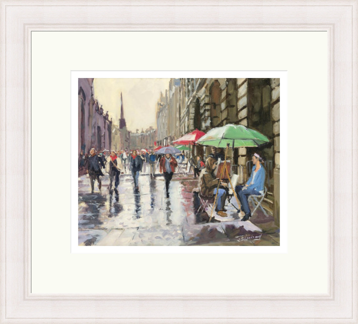 Rainy Day on the Royal Mile, Edinburgh by James Somerville Lindsay