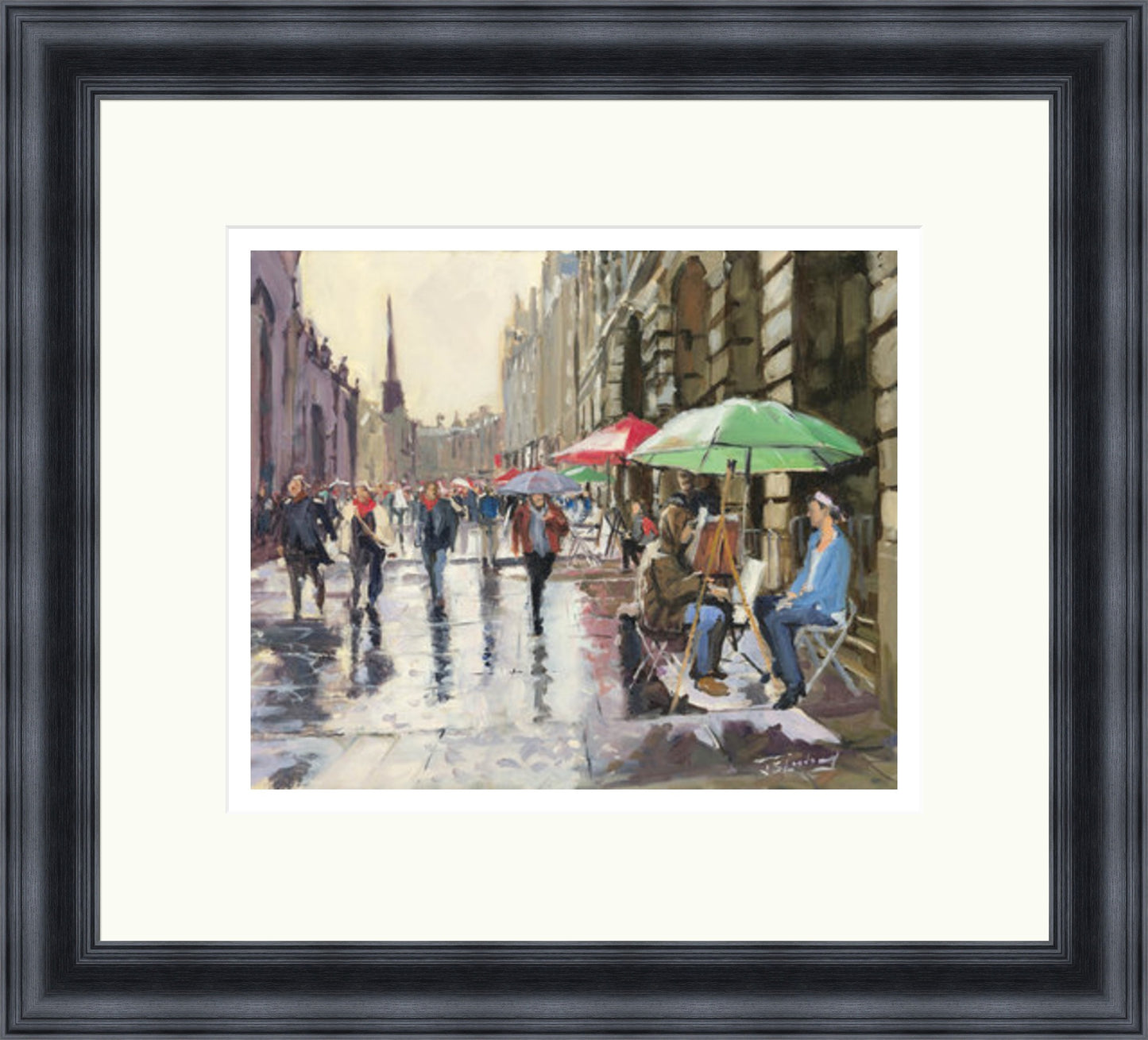 Rainy Day on the Royal Mile, Edinburgh by James Somerville Lindsay