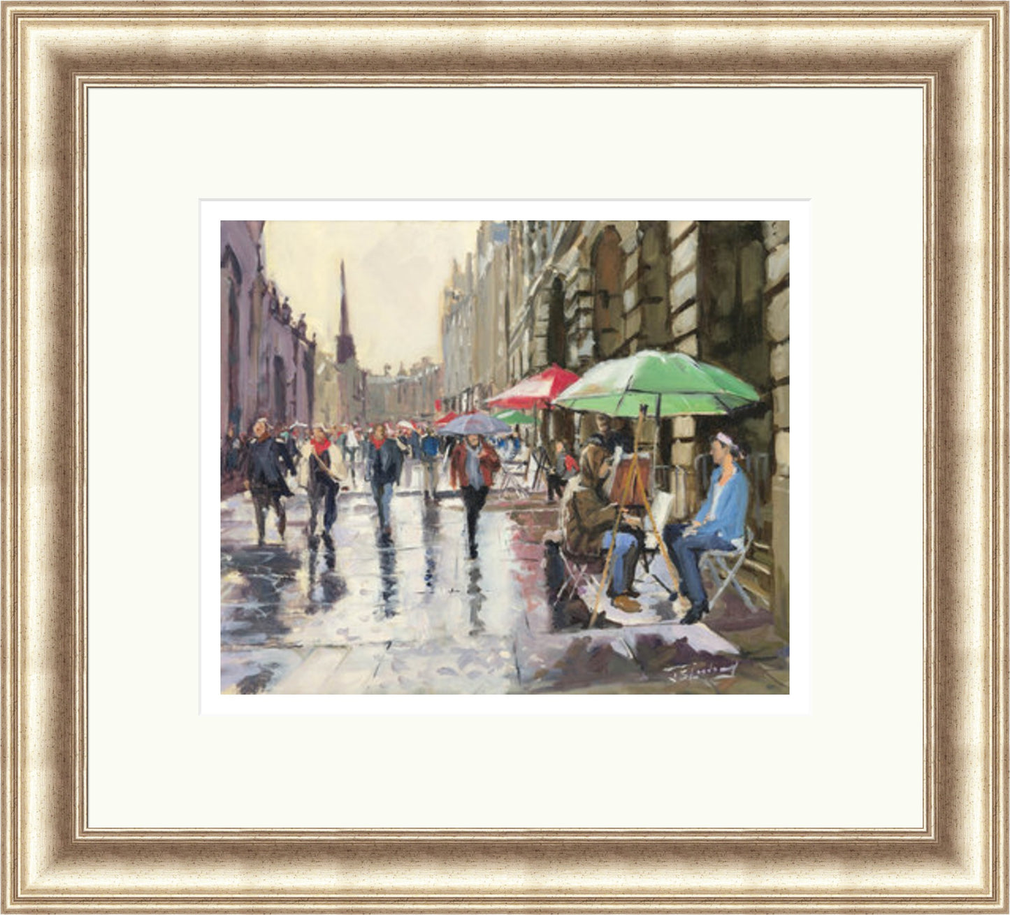 Rainy Day on the Royal Mile, Edinburgh by James Somerville Lindsay