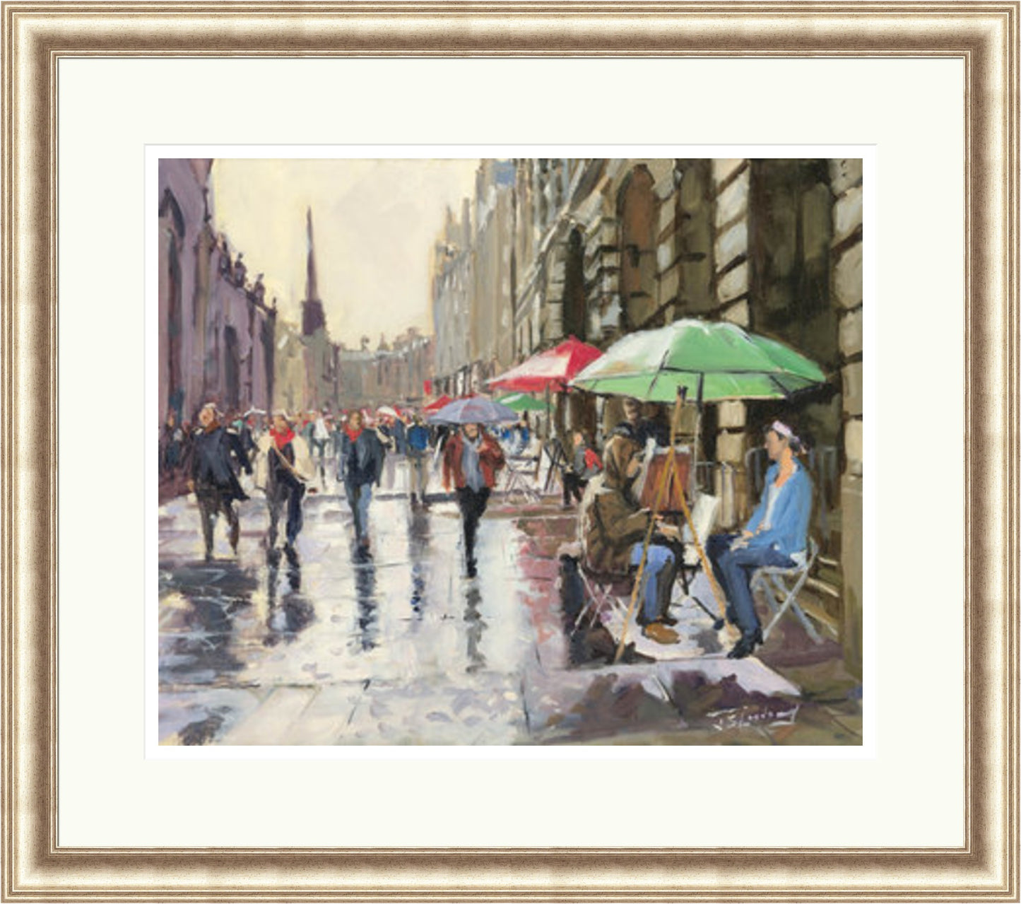 Rainy Day on the Royal Mile, Edinburgh by James Somerville Lindsay